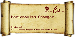 Marianovits Csongor névjegykártya